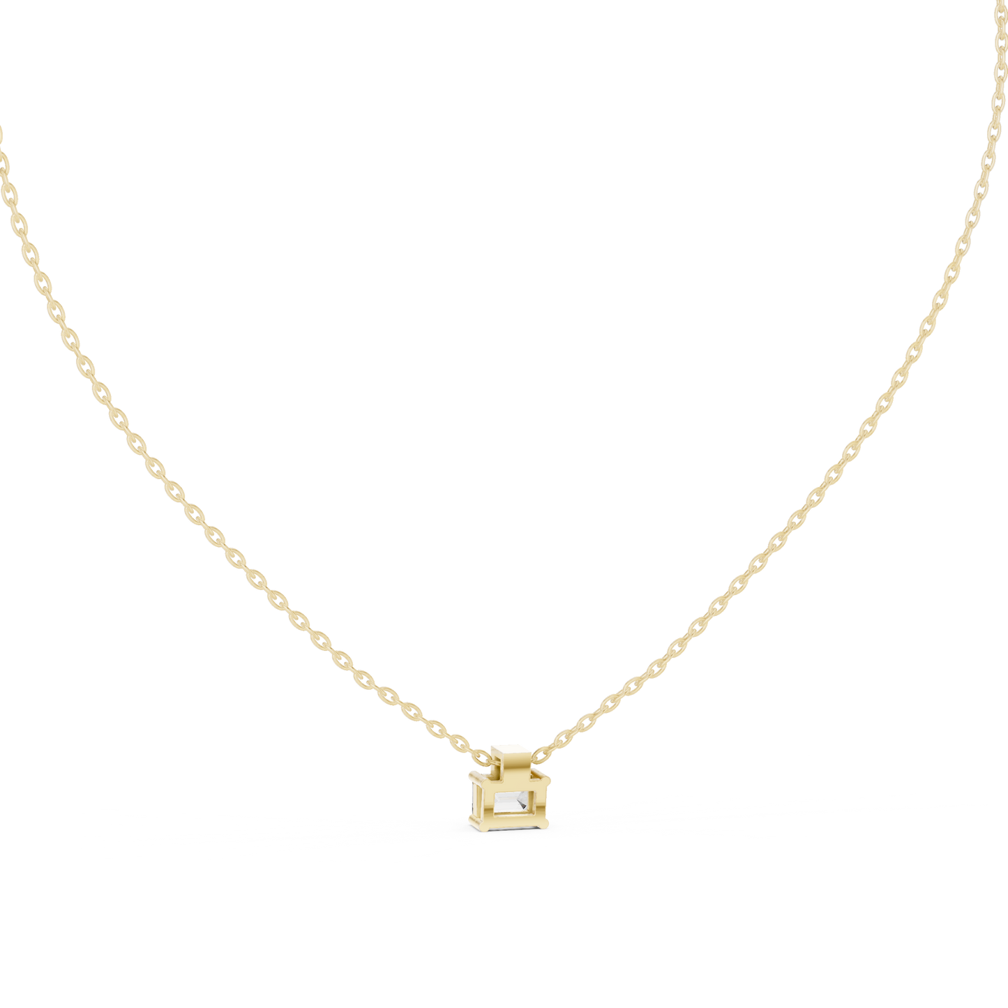 Stunning 10k Solid Rose Gold Round & Emerald Shape Lab Grown Ethically wear Diamond Pendant For Her - HIGHCARAT DIAMONDS