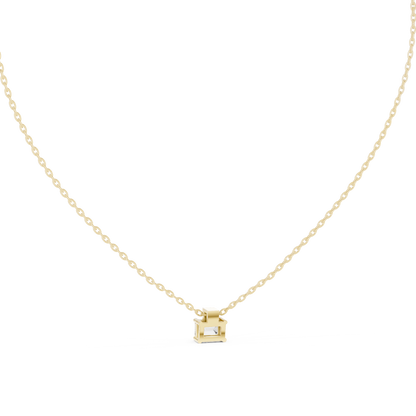 Stunning 10k Solid Rose Gold Round & Emerald Shape Lab Grown Ethically wear Diamond Pendant For Her - HIGHCARAT DIAMONDS