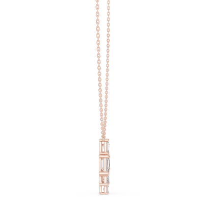 3.88 Ct Emerald Cut Lab Grown 10k Solid Gold New Vintage Diamond Pendant For Her - HIGHCARAT DIAMONDS