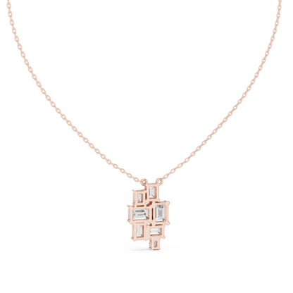 3.88 Ct Emerald Cut Lab Grown 10k Solid Gold New Vintage Diamond Pendant For Her - HIGHCARAT DIAMONDS