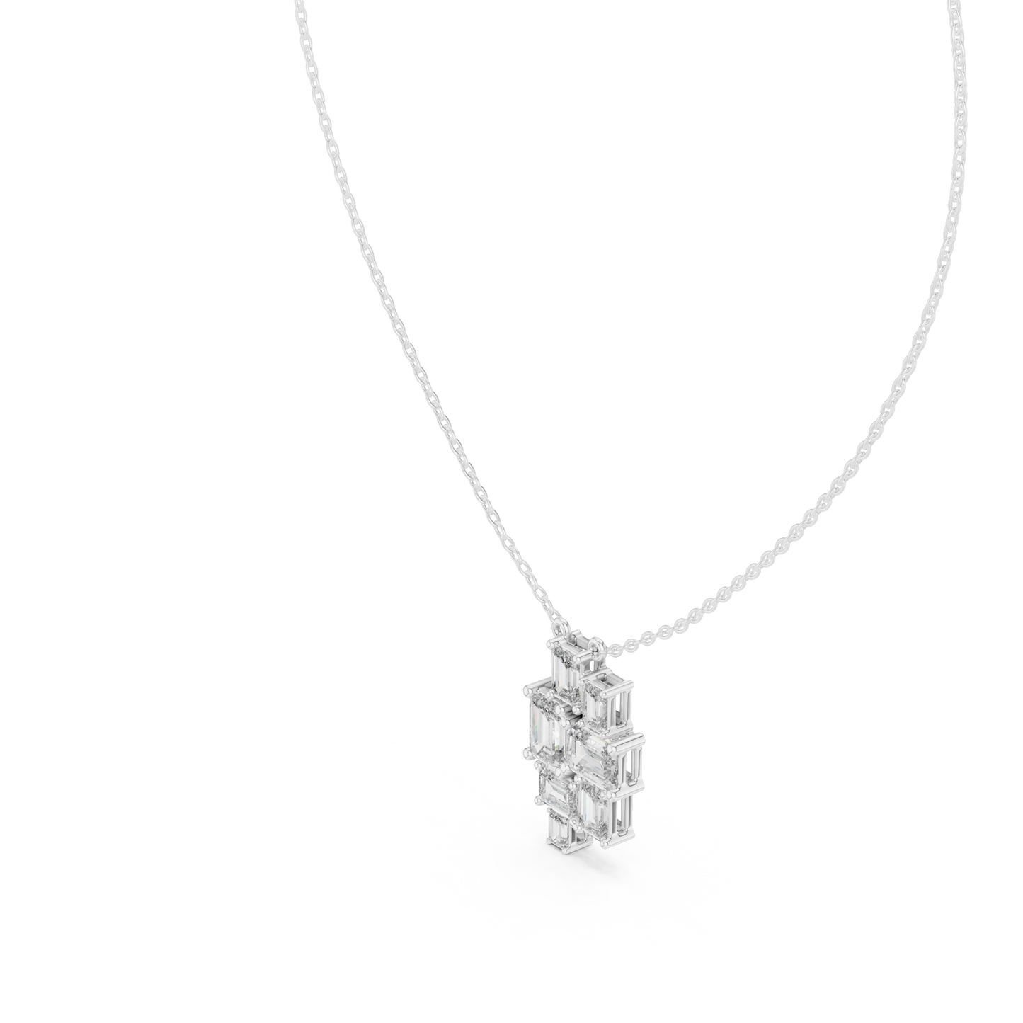 3.88 Ct Emerald Cut Lab Grown 10k Solid Gold New Vintage Diamond Pendant For Her - HIGHCARAT DIAMONDS