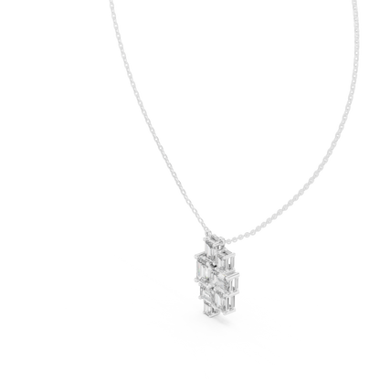 3.88 Ct Emerald Cut Lab Grown 10k Solid Gold New Vintage Diamond Pendant For Her - HIGHCARAT DIAMONDS