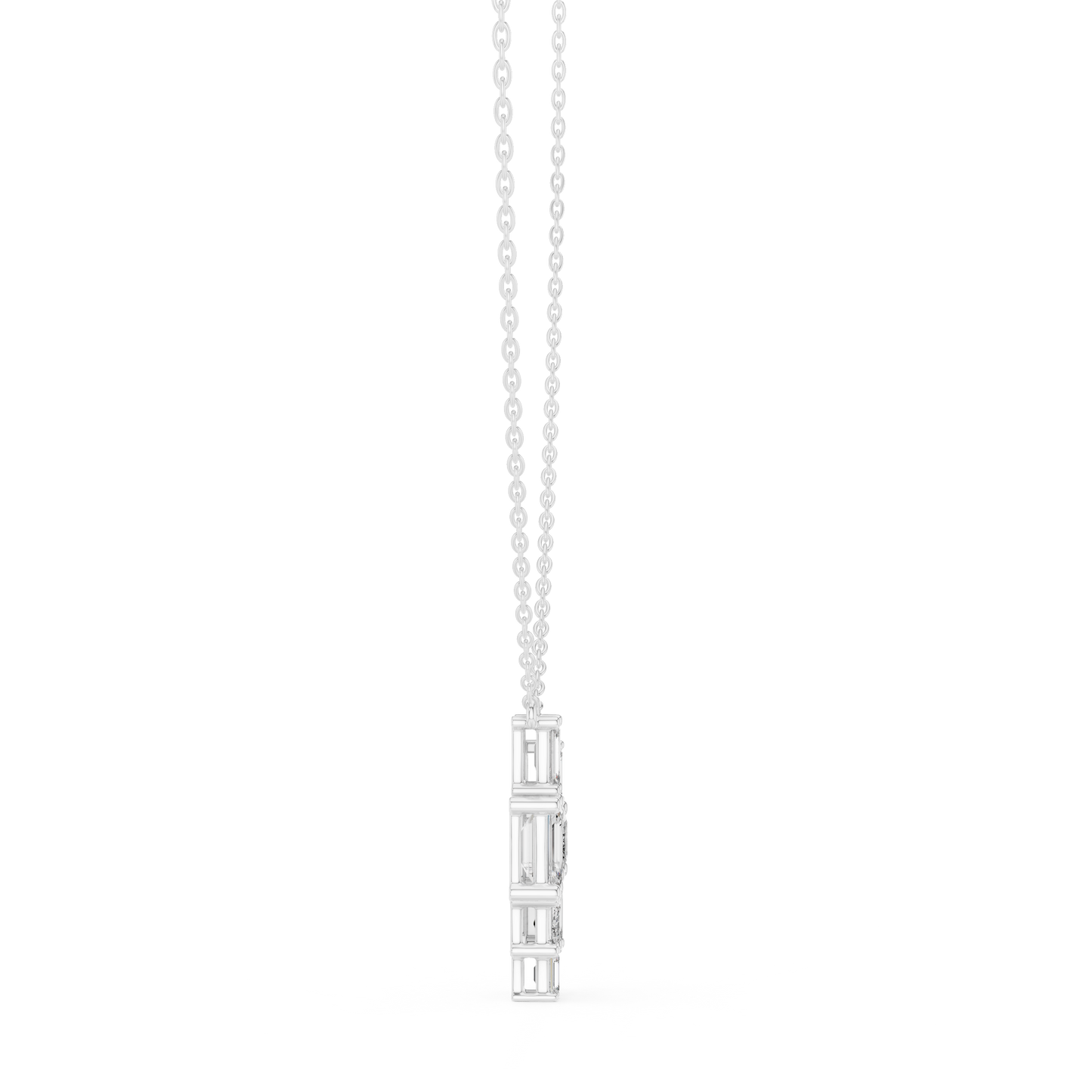 3.88 Ct Emerald Cut Lab Grown 10k Solid Gold New Vintage Diamond Pendant For Her - HIGHCARAT DIAMONDS