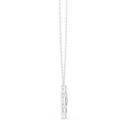 3.88 Ct Emerald Cut Lab Grown 10k Solid Gold New Vintage Diamond Pendant For Her - HIGHCARAT DIAMONDS