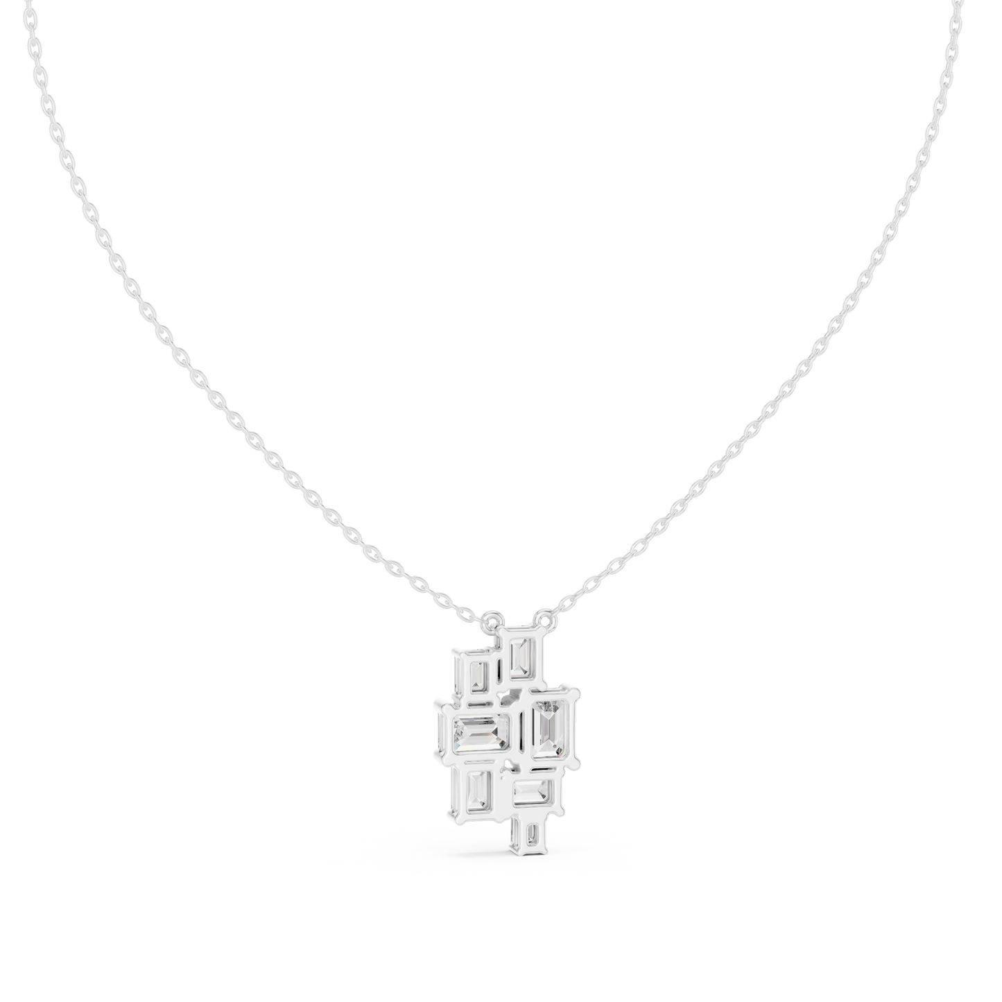 3.88 Ct Emerald Cut Lab Grown 10k Solid Gold New Vintage Diamond Pendant For Her - HIGHCARAT DIAMONDS