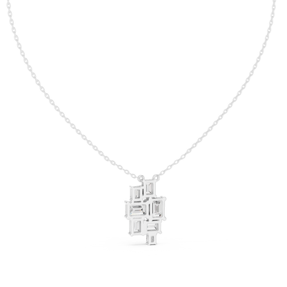 3.88 Ct Emerald Cut Lab Grown 10k Solid Gold New Vintage Diamond Pendant For Her - HIGHCARAT DIAMONDS