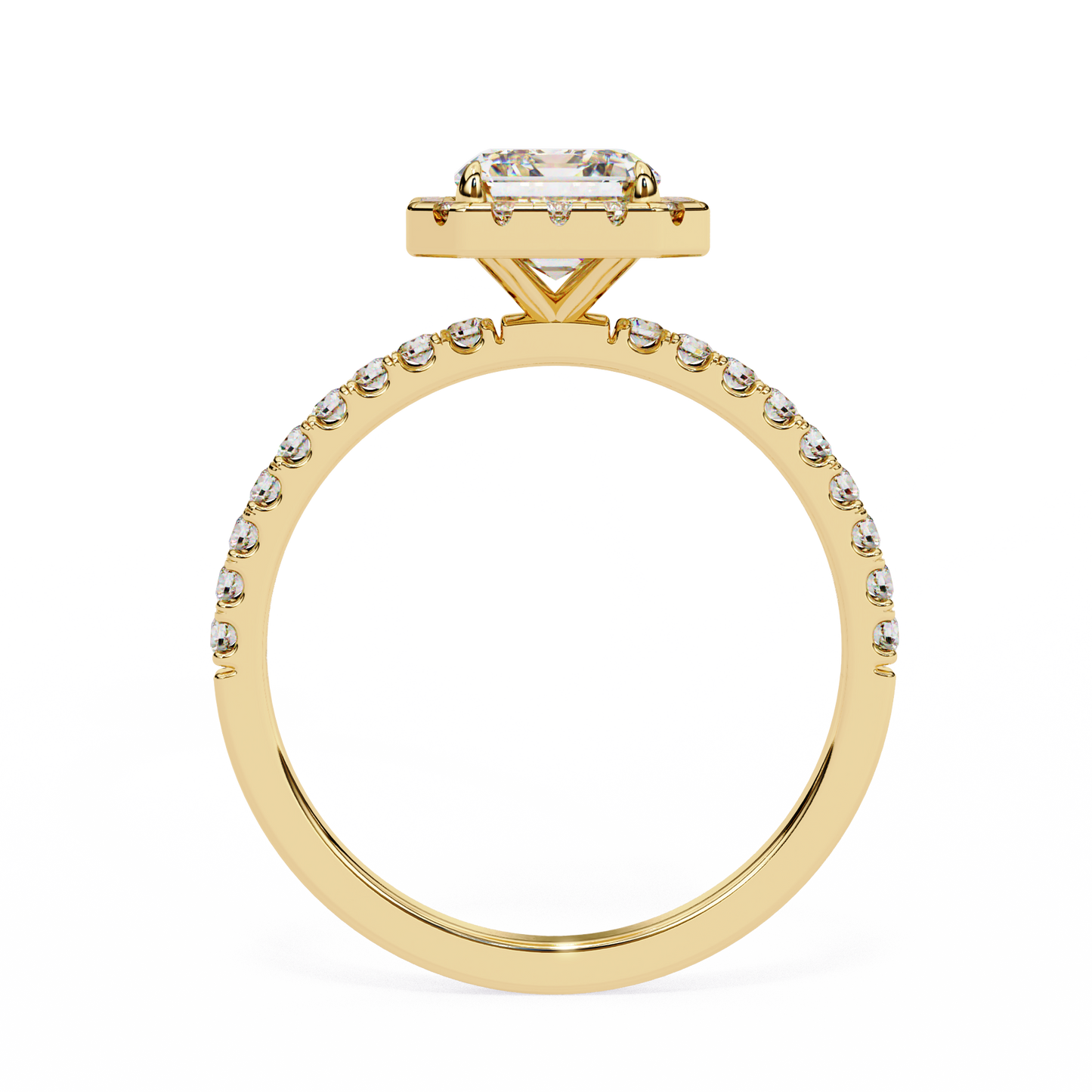 Emerald and Round Cut 2.02 Ct  Lab Grown Diamond Art Deco Cluster Delicate Style Engagement Ring Gift for Her - HIGHCARAT DIAMONDS