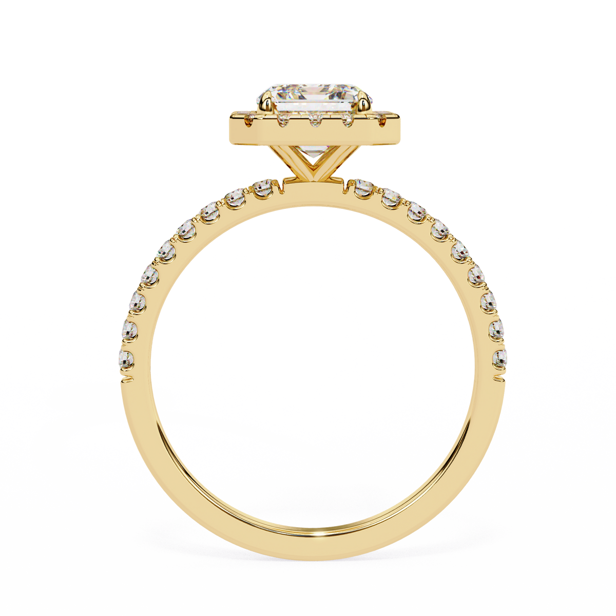 Emerald and Round Cut 2.02 Ct  Lab Grown Diamond Art Deco Cluster Delicate Style Engagement Ring Gift for Her - HIGHCARAT DIAMONDS