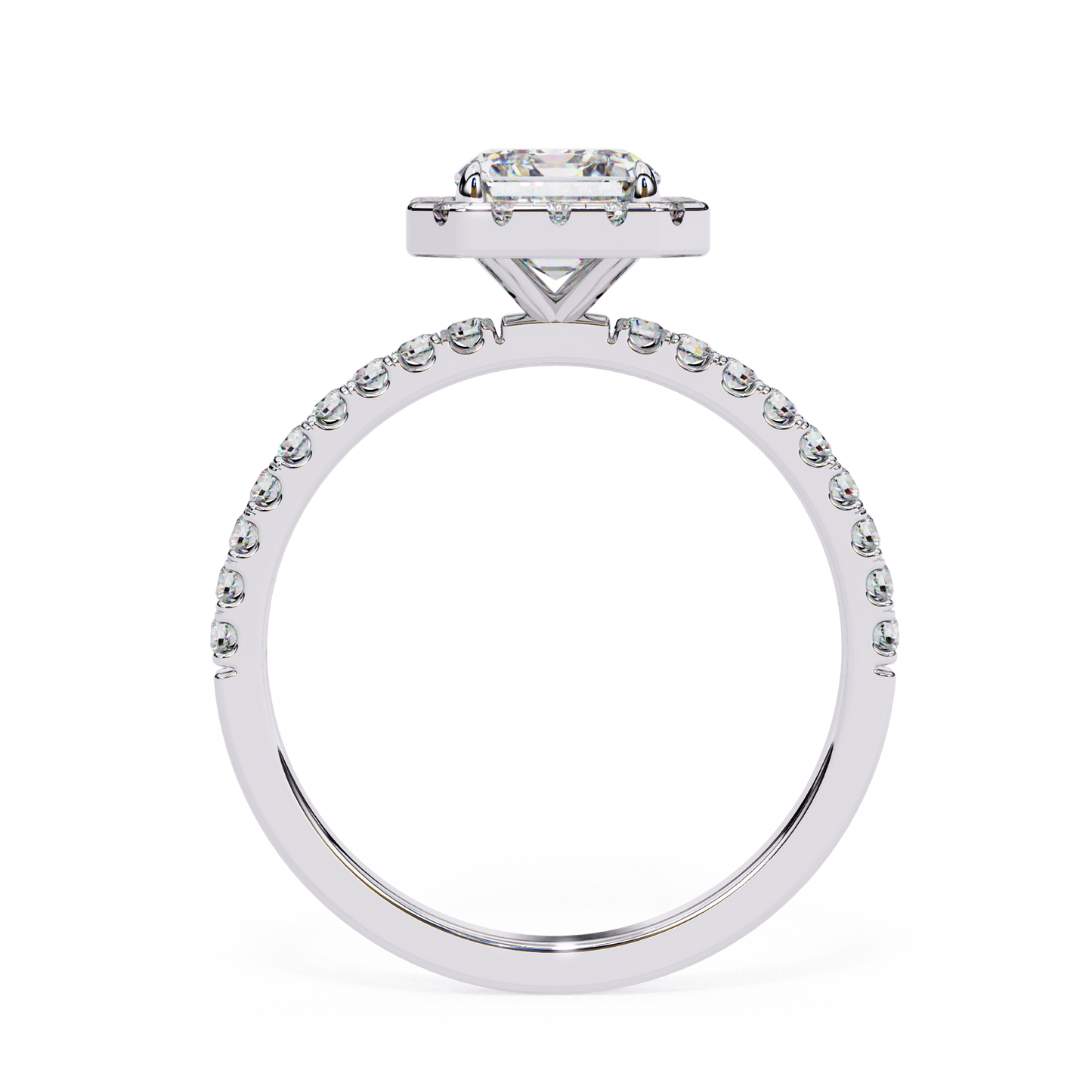 Emerald and Round Cut 2.02 Ct  Lab Grown Diamond Art Deco Cluster Delicate Style Engagement Ring Gift for Her - HIGHCARAT DIAMONDS