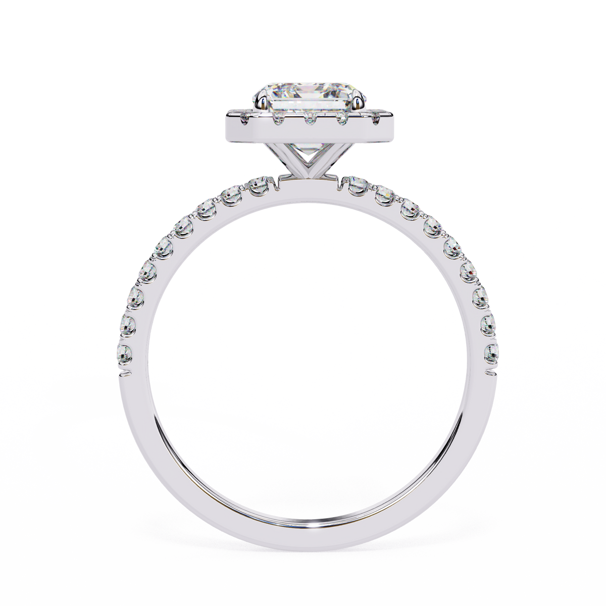 Emerald and Round Cut 2.02 Ct  Lab Grown Diamond Art Deco Cluster Delicate Style Engagement Ring Gift for Her - HIGHCARAT DIAMONDS