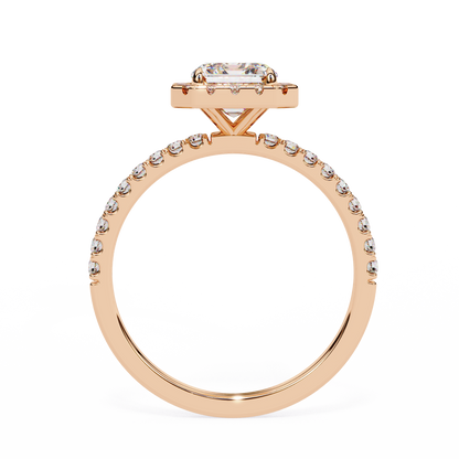 Emerald and Round Cut 2.02 Ct  Lab Grown Diamond Art Deco Cluster Delicate Style Engagement Ring Gift for Her - HIGHCARAT DIAMONDS
