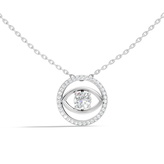 Round Eternal Vision Lab-Grown Diamond  Circle Pendant Necklace Modern Minimalist Jewelry For Women - HIGHCARAT DIAMONDS