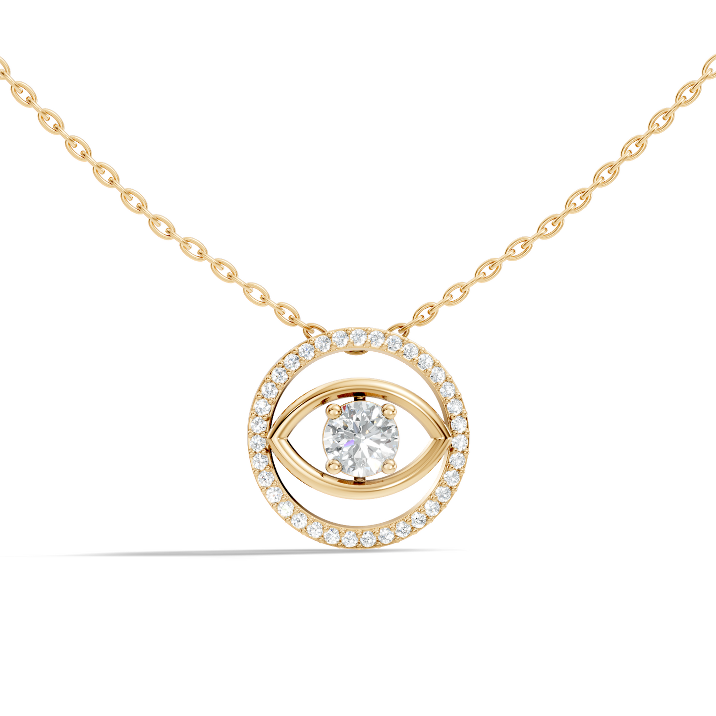 Round Eternal Vision Lab-Grown Diamond  Circle Pendant Necklace Modern Minimalist Jewelry For Women - HIGHCARAT DIAMONDS