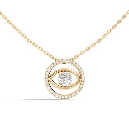 Round Eternal Vision Lab-Grown Diamond  Circle Pendant Necklace Modern Minimalist Jewelry For Women - HIGHCARAT DIAMONDS