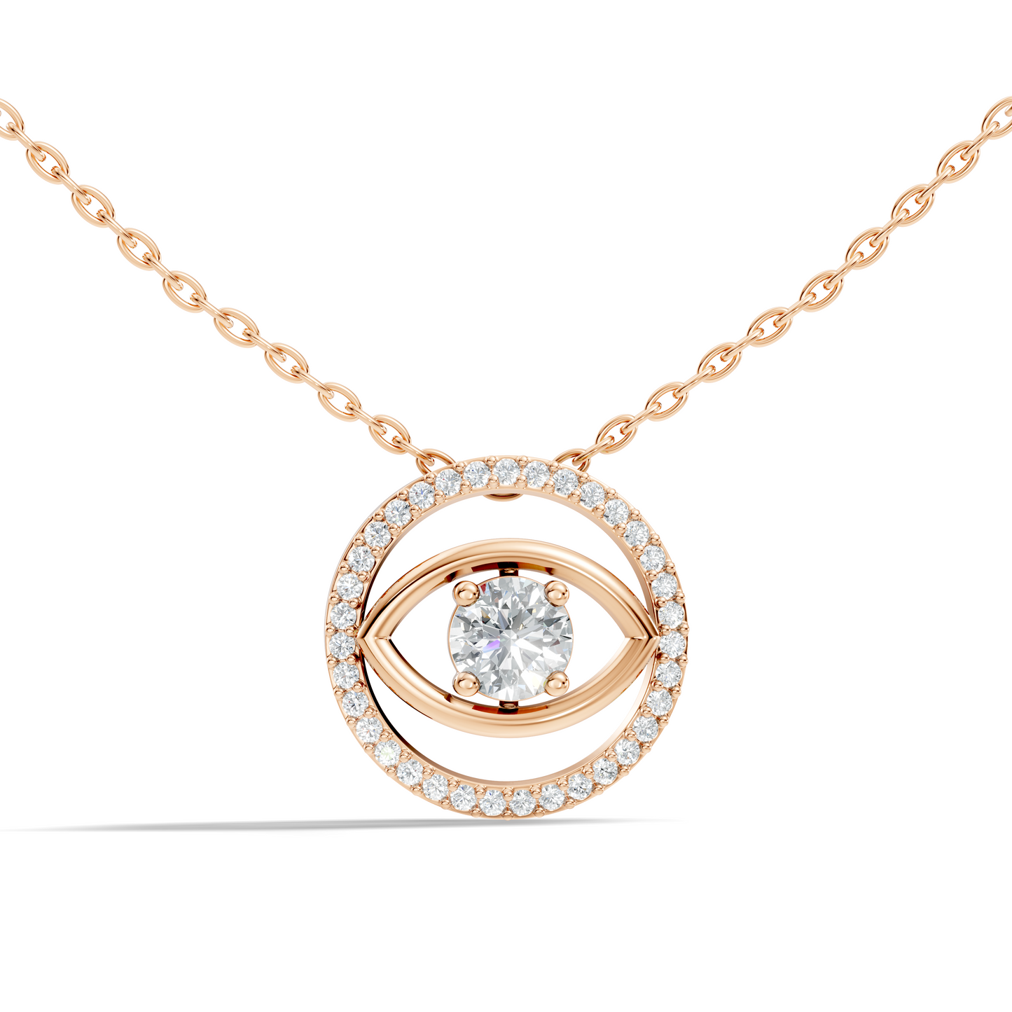 Round Eternal Vision Lab-Grown Diamond  Circle Pendant Necklace Modern Minimalist Jewelry For Women - HIGHCARAT DIAMONDS