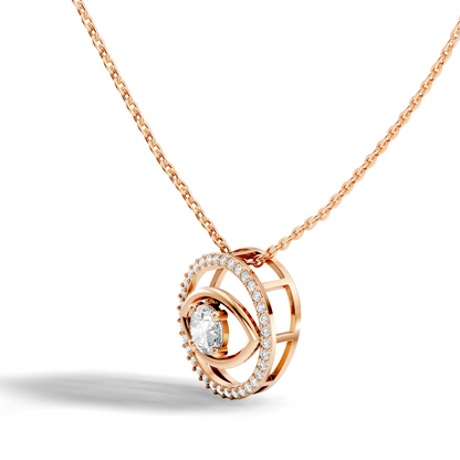 Round Eternal Vision Lab-Grown Diamond  Circle Pendant Necklace Modern Minimalist Jewelry For Women - HIGHCARAT DIAMONDS