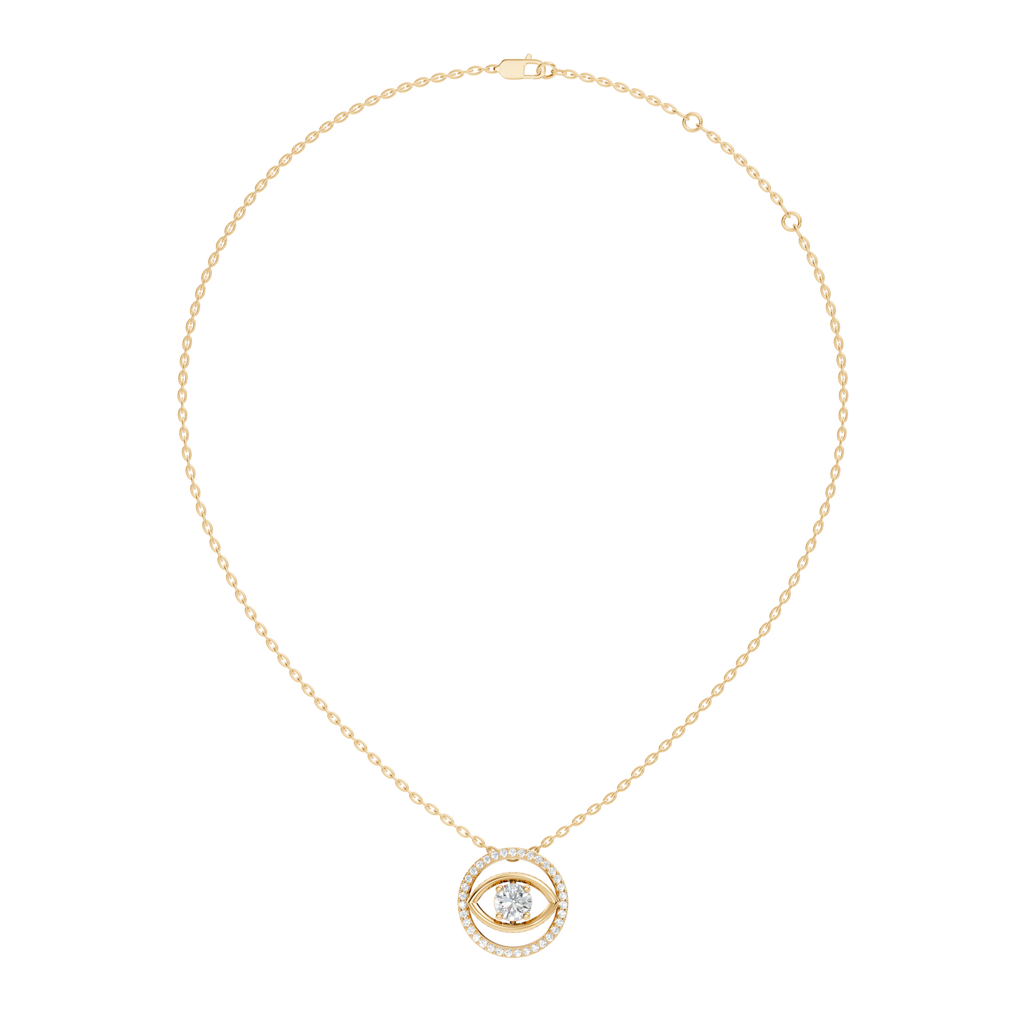 Round Eternal Vision Lab-Grown Diamond  Circle Pendant Necklace Modern Minimalist Jewelry For Women - HIGHCARAT DIAMONDS