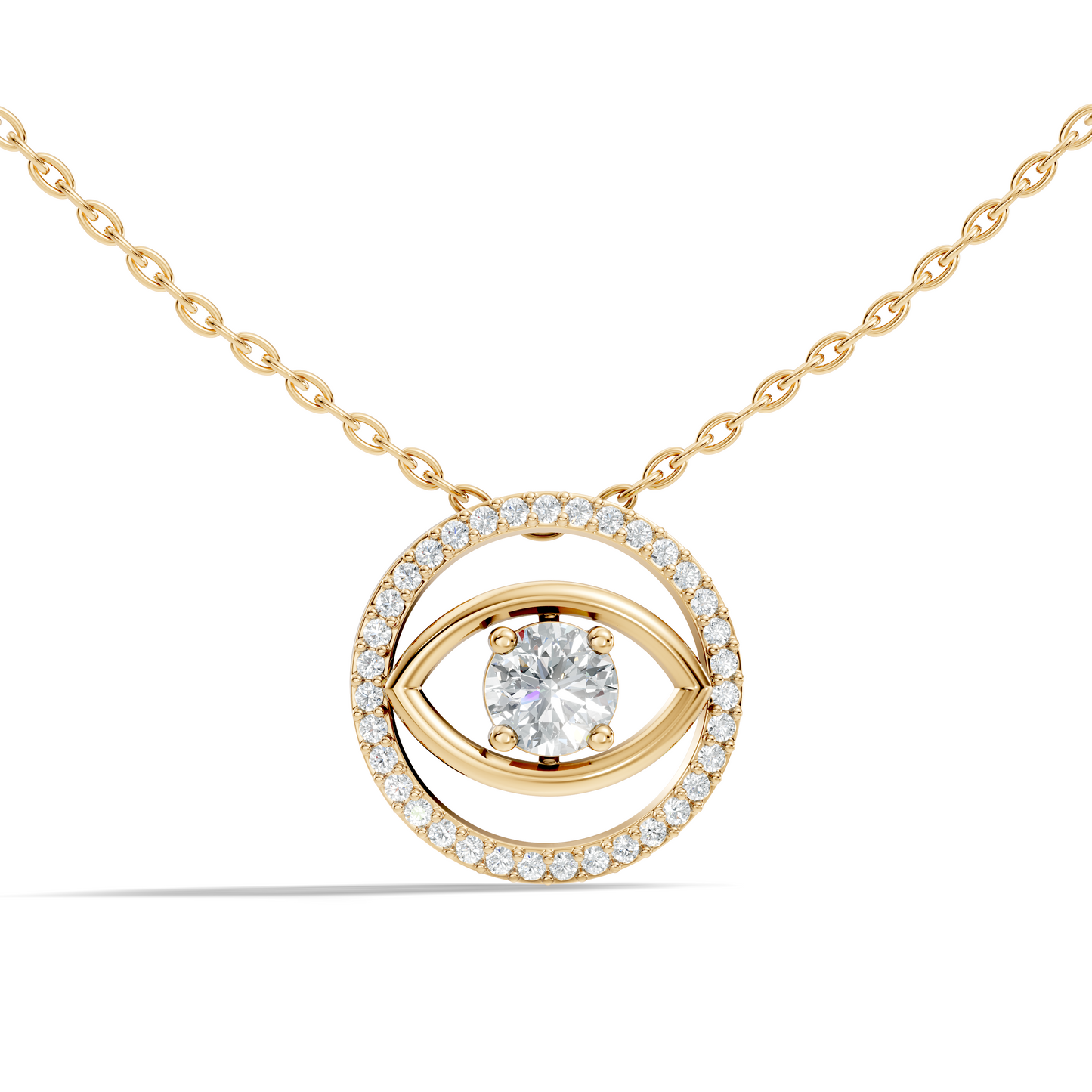 Round Eternal Vision Lab-Grown Diamond  Circle Pendant Necklace Modern Minimalist Jewelry For Women - HIGHCARAT DIAMONDS