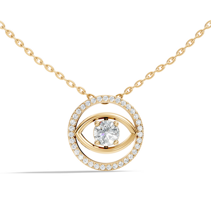 Round Eternal Vision Lab-Grown Diamond  Circle Pendant Necklace Modern Minimalist Jewelry For Women - HIGHCARAT DIAMONDS