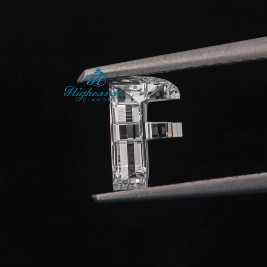 Loose F Shape Step Cut Diamond showcasing clean lines and polished finish