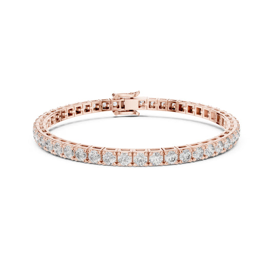 9.25 Ct Round Shape Top Grade Lab Grown Diamond 14k Solid Gold  Unique Fabulous Tennis Wedding Bracelet