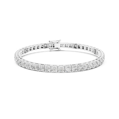 9.25 Ct Round Shape Top Grade Lab Grown Diamond 14k Solid Gold  Unique Fabulous Tennis Wedding Bracelet