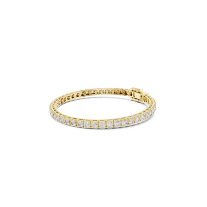 9.25 Ct Round Shape Top Grade Lab Grown Diamond 14k Solid Gold  Unique Fabulous Tennis Wedding Bracelet