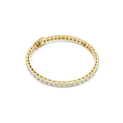 9.25 Ct Round Shape Top Grade Lab Grown Diamond 14k Solid Gold  Unique Fabulous Tennis Wedding Bracelet