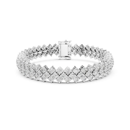 6.00Ct Round Cut Top Grade Diamond Elegant Three Row Prong Set Classic Wedding Tennis Bracelet For Women's