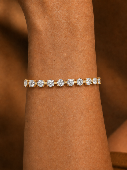 Classic Prong Set Round Cut Lab Grown Diamond Tennis Bracelet