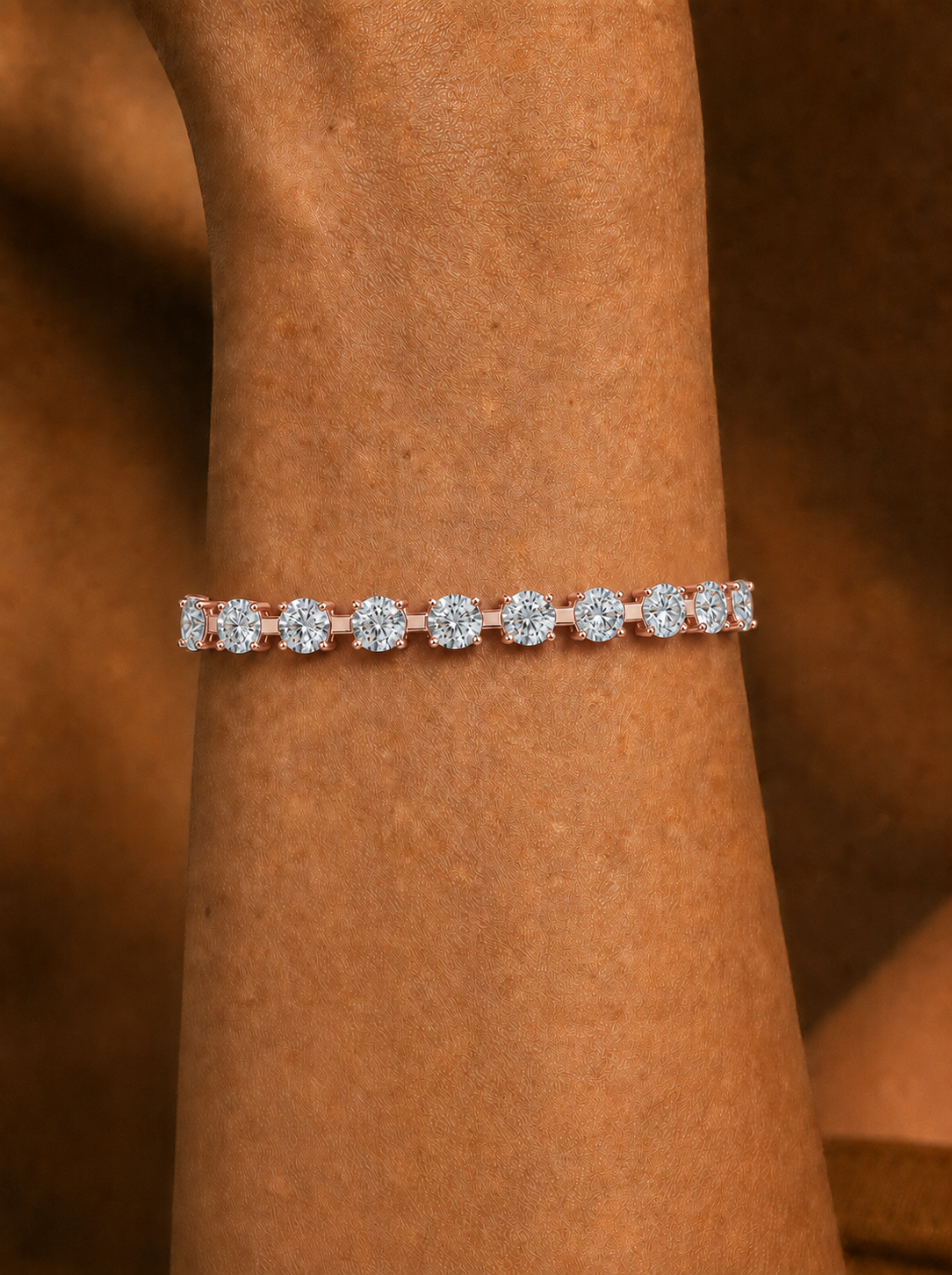 Classic Prong Set Round Cut Lab Grown Diamond Tennis Bracelet