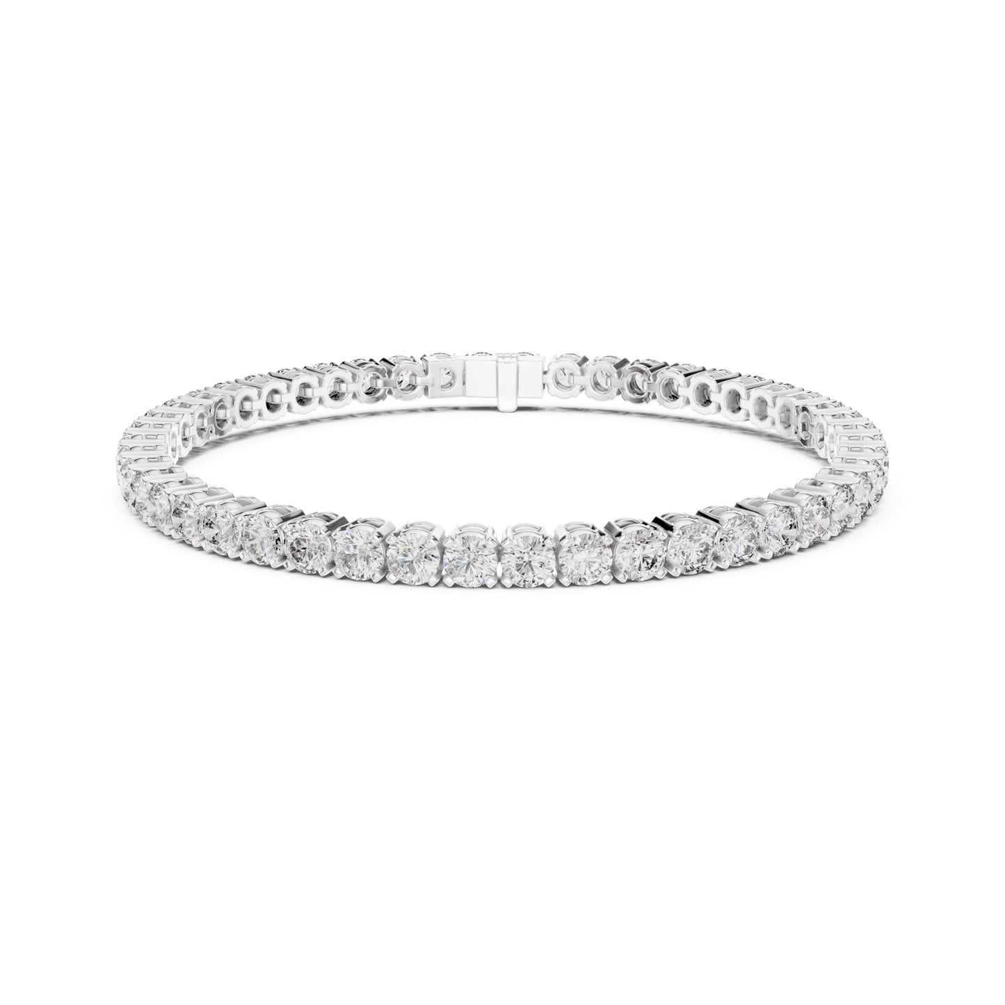 18k Solid Yellow Gold Vintage Minimalist 6.72Ct Round Cut Diamond Dainty Wedding Tennis Bracelet For Women's