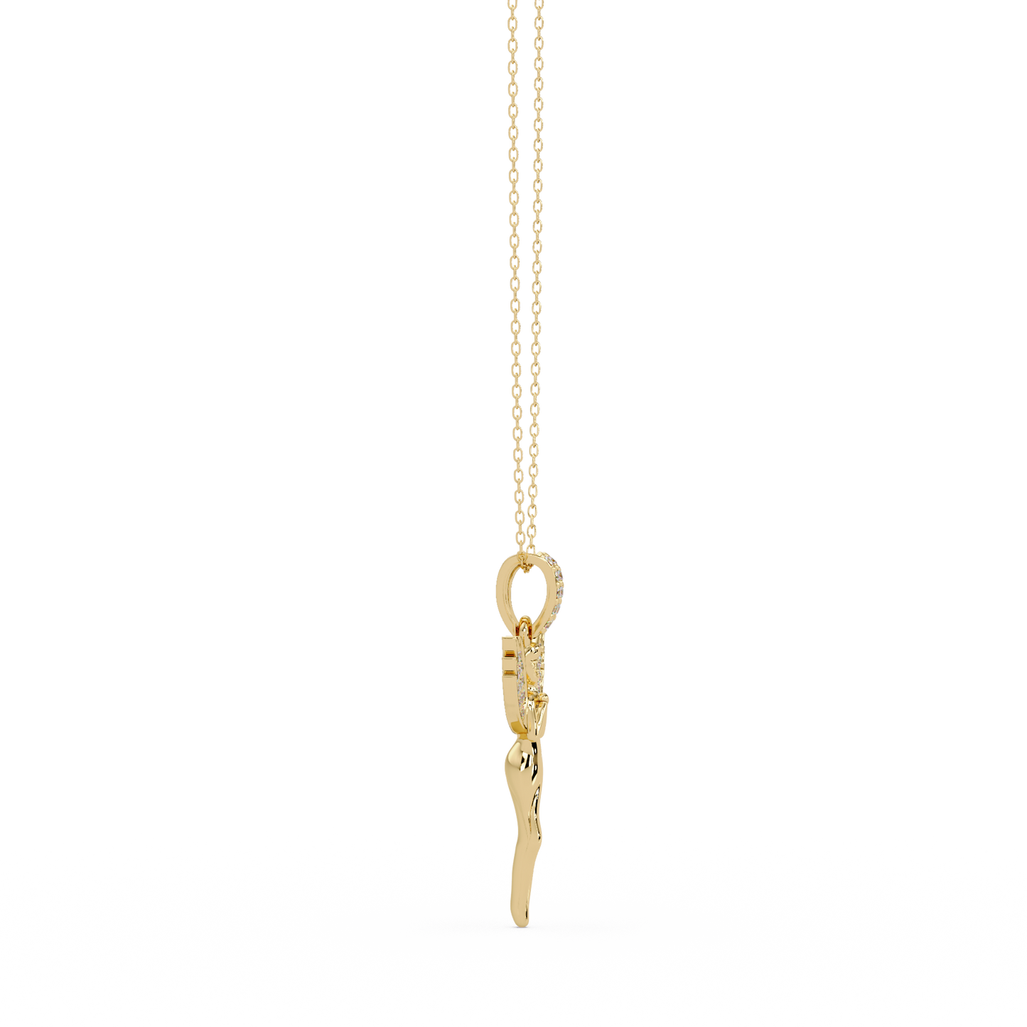 Fairy Wing Round Lab Grown Diamond Pendant - HIGHCARAT DIAMONDS