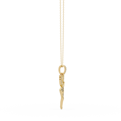 Fairy Wing Round Lab Grown Diamond Pendant - HIGHCARAT DIAMONDS