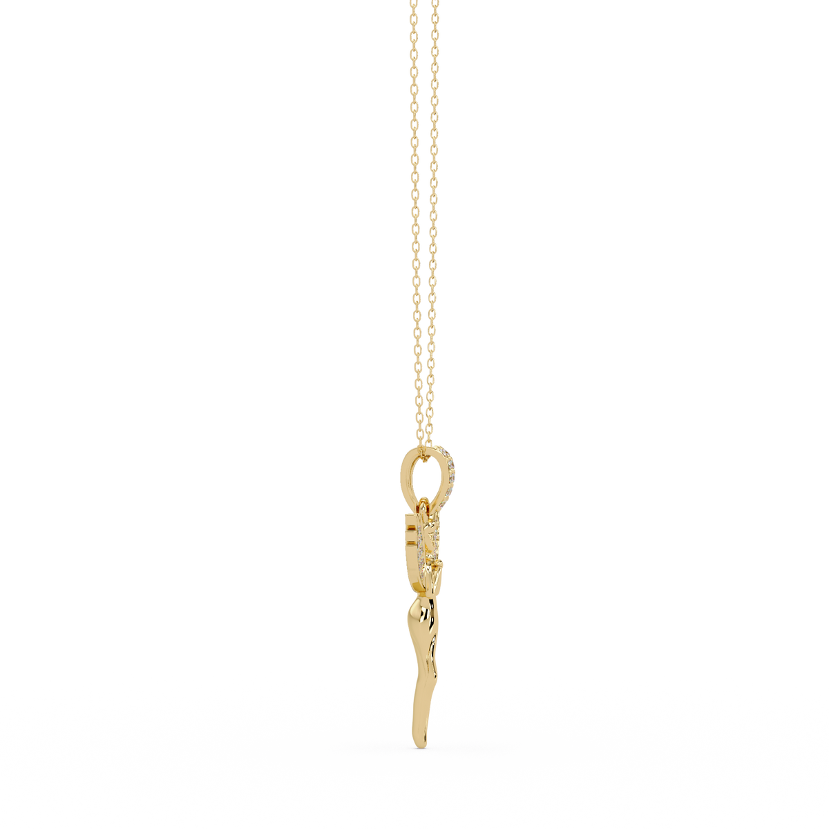 Fairy Wing Round Lab Grown Diamond Pendant - HIGHCARAT DIAMONDS