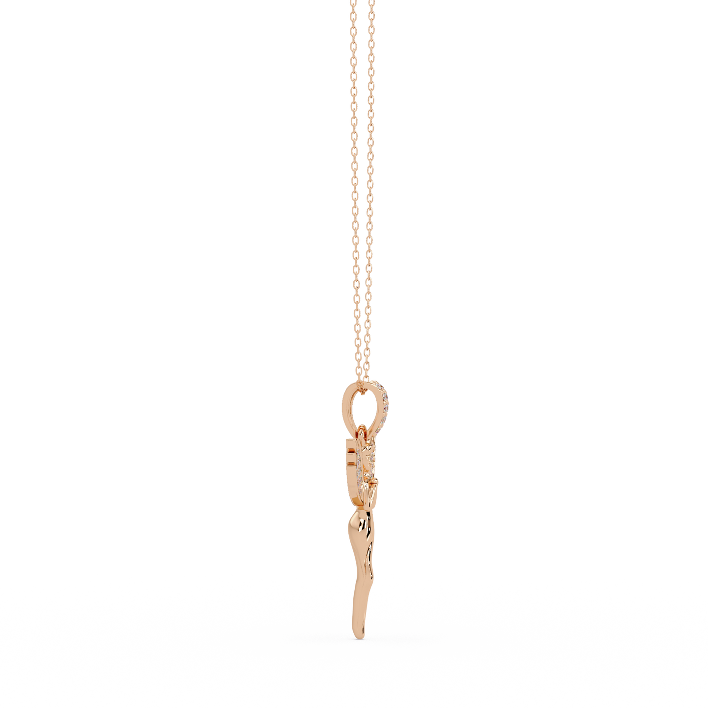 Fairy Wing Round Lab Grown Diamond Pendant - HIGHCARAT DIAMONDS