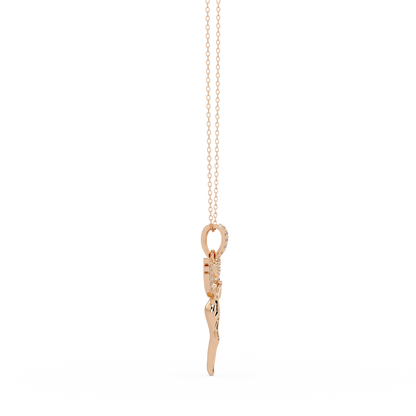 Fairy Wing Round Lab Grown Diamond Pendant - HIGHCARAT DIAMONDS