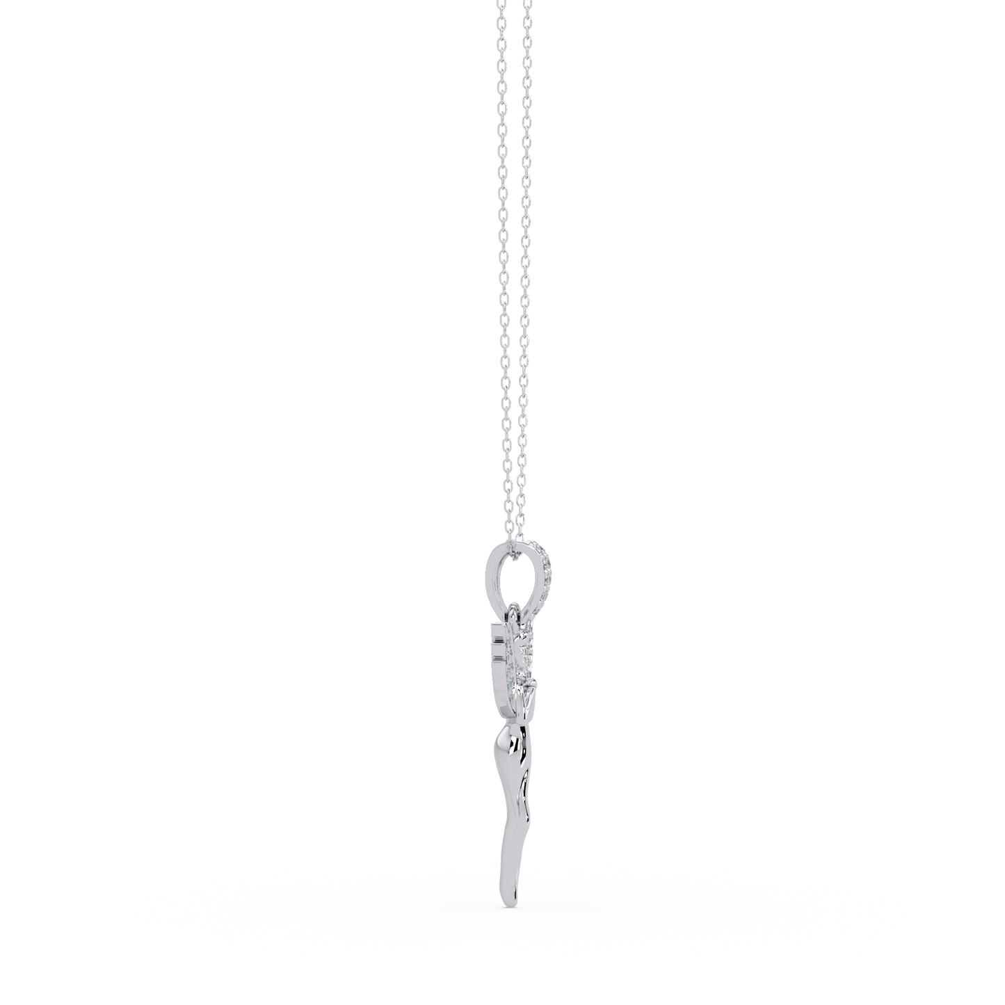 Fairy Wing Round Lab Grown Diamond Pendant - HIGHCARAT DIAMONDS