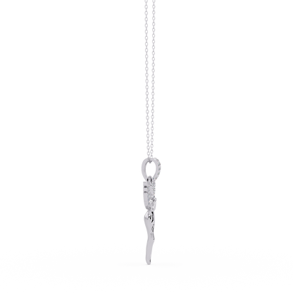 Fairy Wing Round Lab Grown Diamond Pendant - HIGHCARAT DIAMONDS