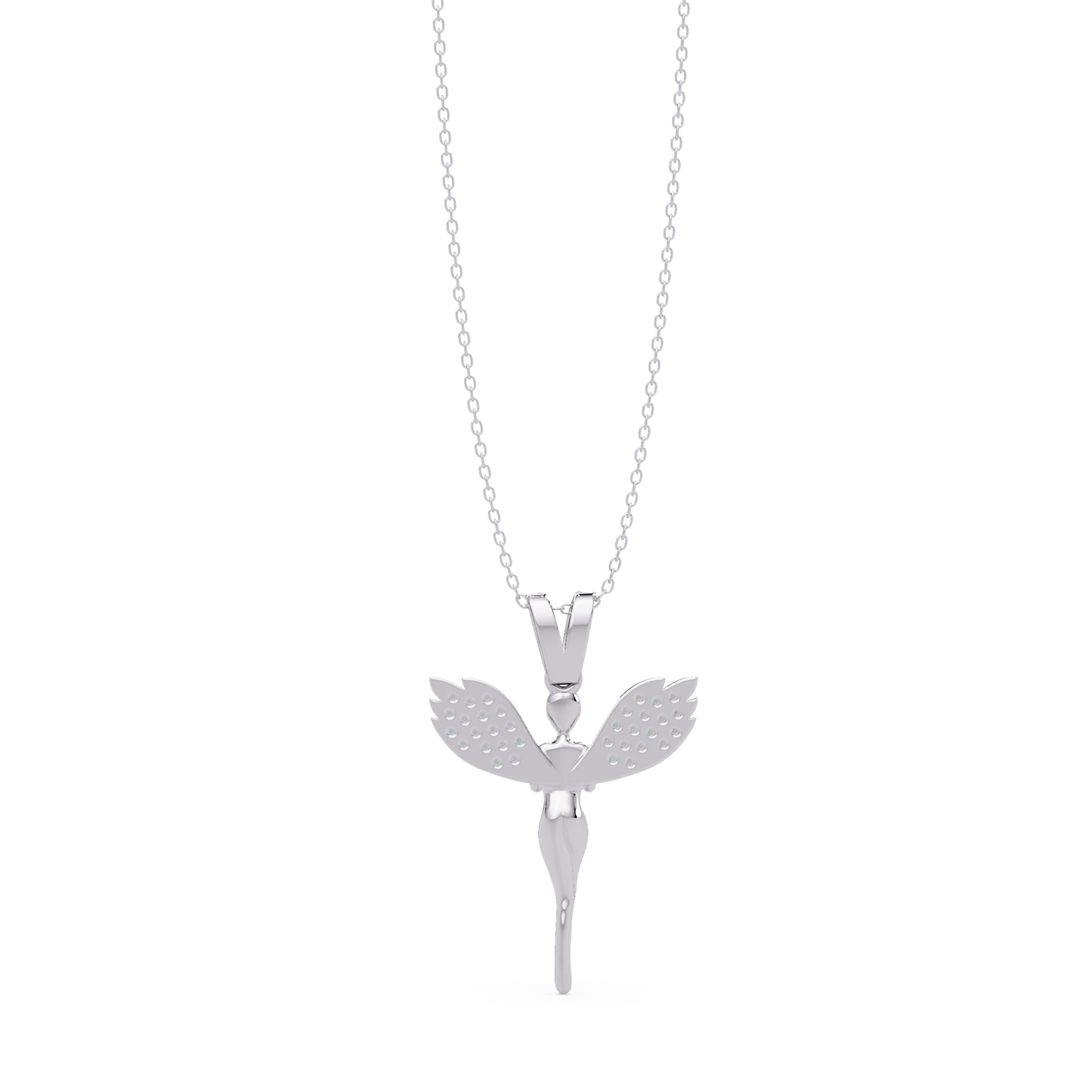 Fairy Wing Round Lab Grown Diamond Pendant - HIGHCARAT DIAMONDS