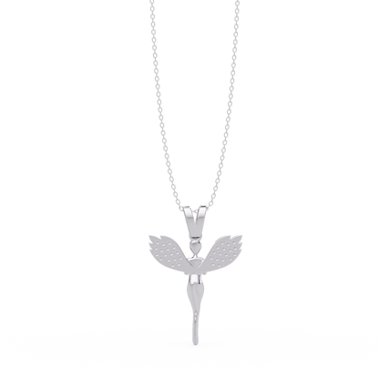 Fairy Wing Round Lab Grown Diamond Pendant - HIGHCARAT DIAMONDS