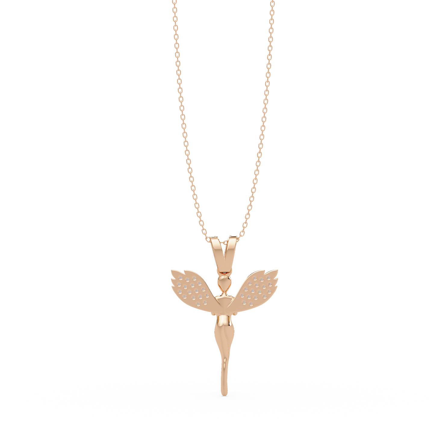 Fairy Wing Round Lab Grown Diamond Pendant - HIGHCARAT DIAMONDS