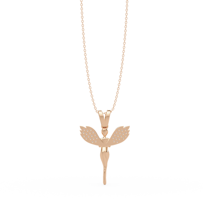 Fairy Wing Round Lab Grown Diamond Pendant - HIGHCARAT DIAMONDS