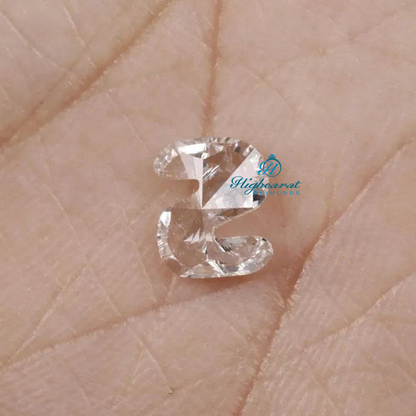 Fancy letter S shaped diamond crafted with smooth curves and bright brilliance