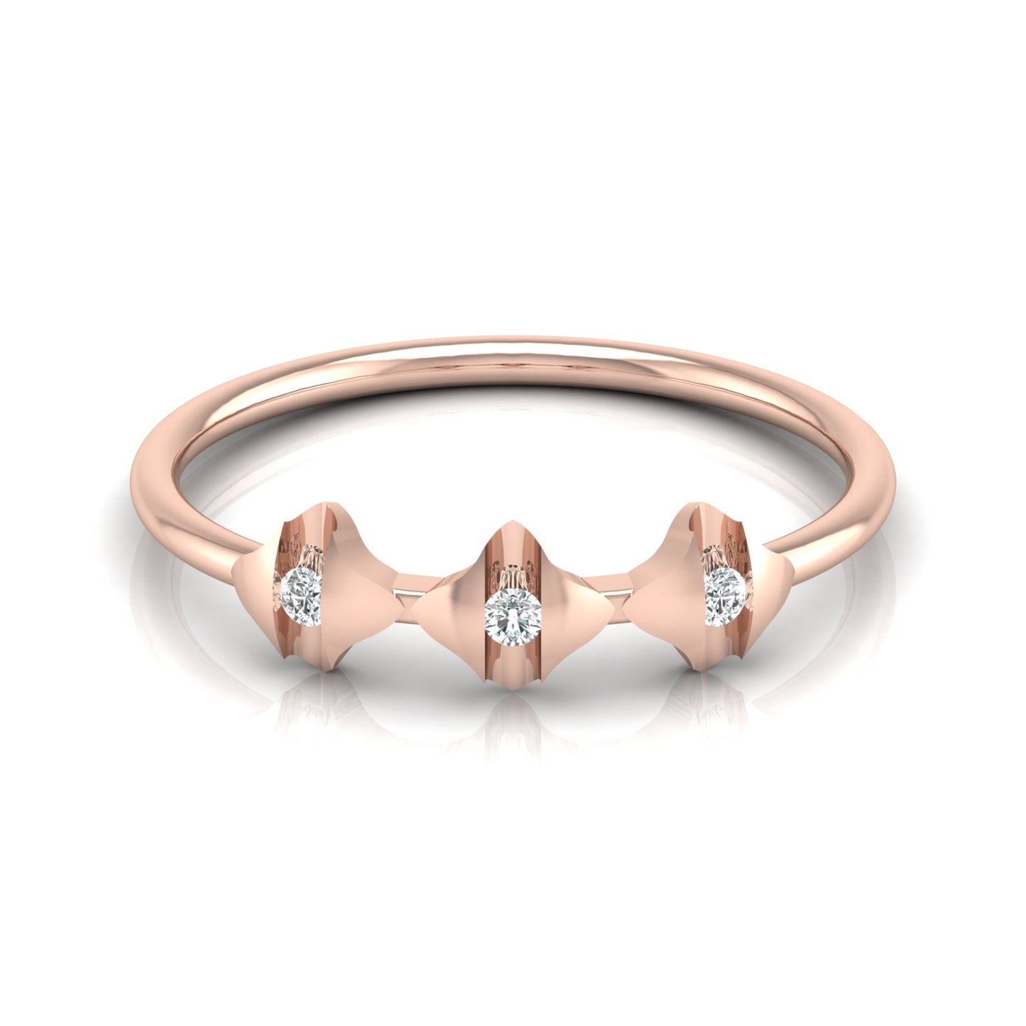 Fancy Round Diamond Ring For Women's In 14 KT Solid Gold Modern And Secure Design - HIGHCARAT DIAMONDS