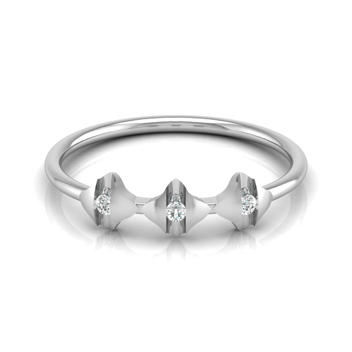 Fancy Round Diamond Ring For Women's In 14 KT Solid Gold Modern And Secure Design - HIGHCARAT DIAMONDS