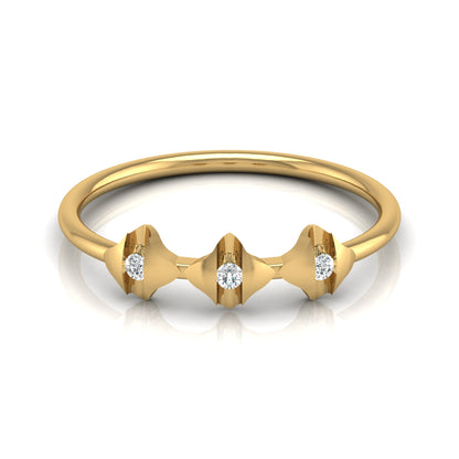 Fancy Round Diamond Ring For Women's In 14 KT Solid Gold Modern And Secure Design - HIGHCARAT DIAMONDS