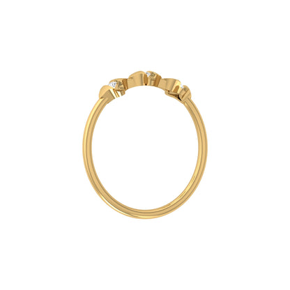 Fancy Round Diamond Ring For Women's In 14 KT Solid Gold Modern And Secure Design - HIGHCARAT DIAMONDS