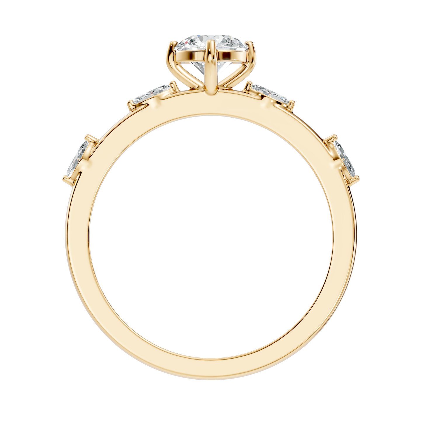 Solitaire Marquise and Round Cut Lab Grown Diamond Vintage Delicate Dainty Party Wear Ring For Her - HIGHCARAT DIAMONDS
