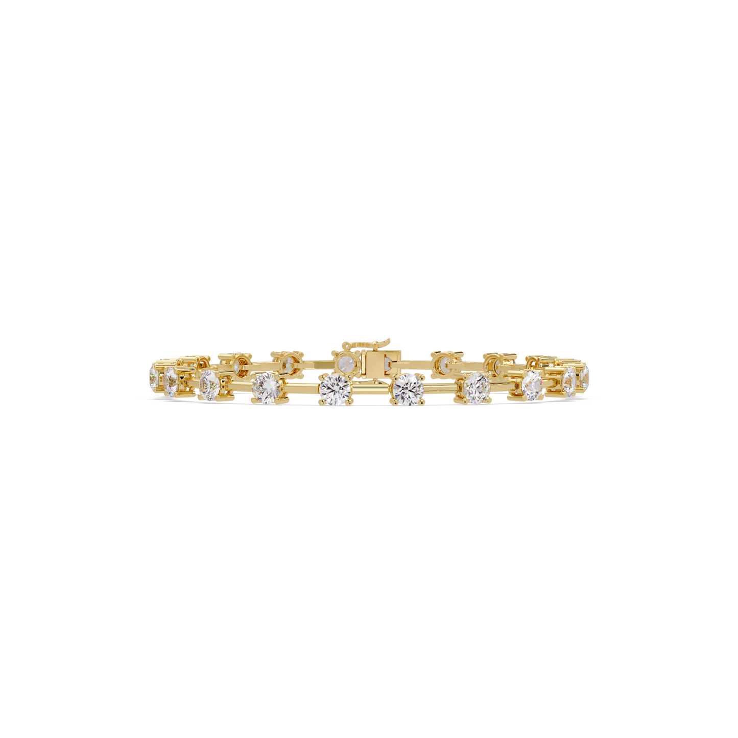 Floating Lab Grown Round Diamond Line Bracelet - HIGHCARAT DIAMONDS